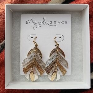 Magnolia Grace Leaf Drop earrings